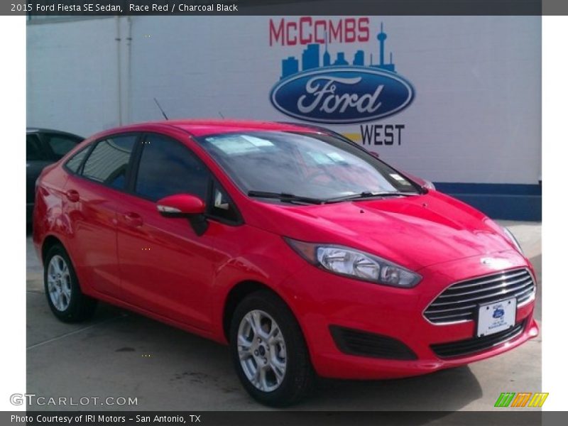 Race Red / Charcoal Black 2015 Ford Fiesta SE Sedan