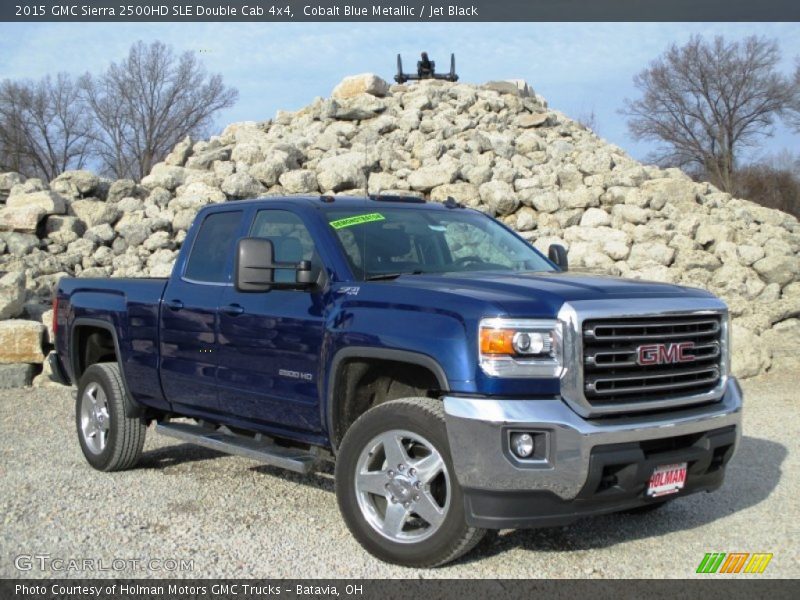 Cobalt Blue Metallic / Jet Black 2015 GMC Sierra 2500HD SLE Double Cab 4x4