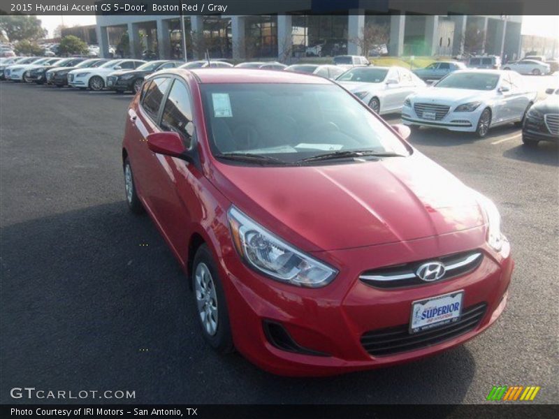 Boston Red / Gray 2015 Hyundai Accent GS 5-Door