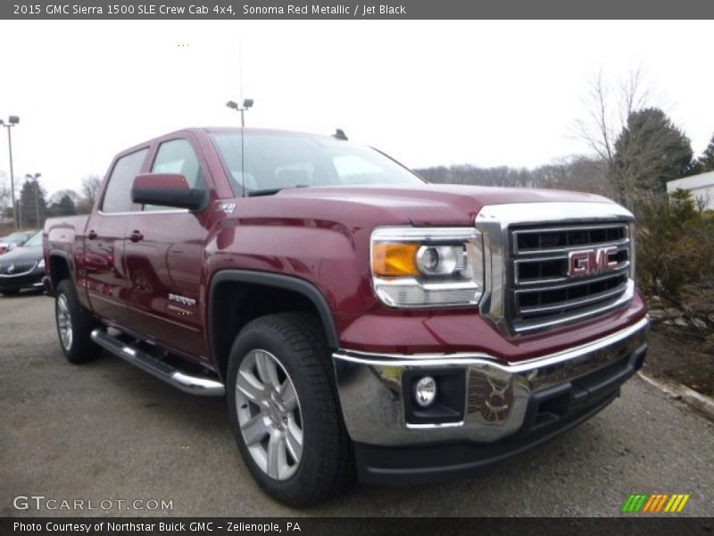 Sonoma Red Metallic / Jet Black 2015 GMC Sierra 1500 SLE Crew Cab 4x4