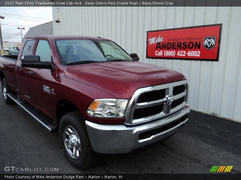 Deep Cherry Red Crystal Pearl / Black/Diesel Gray 2015 Ram 3500 Tradesman Crew Cab 4x4