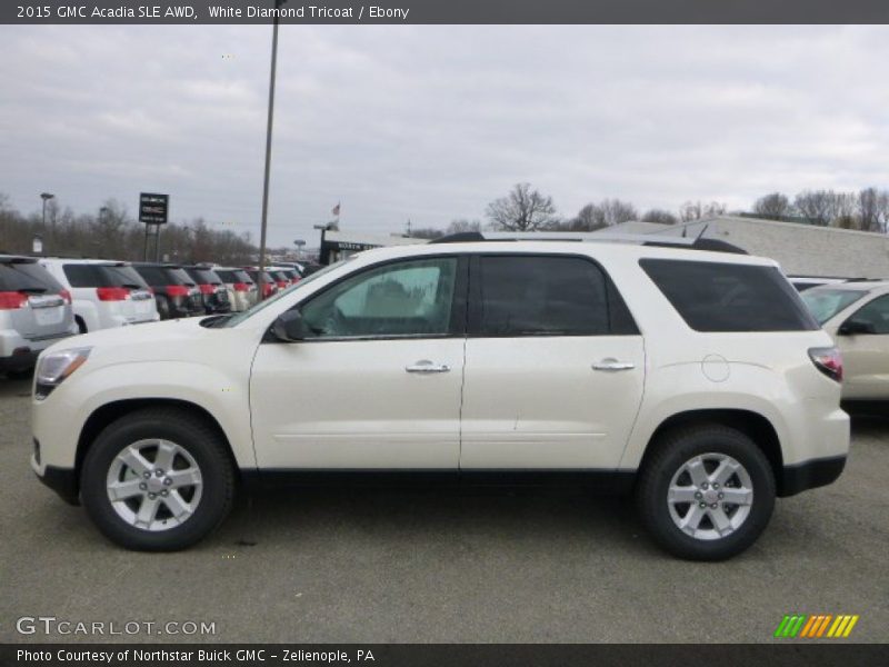 White Diamond Tricoat / Ebony 2015 GMC Acadia SLE AWD