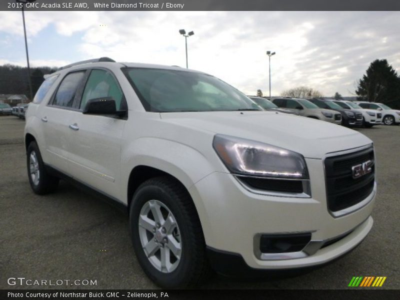 White Diamond Tricoat / Ebony 2015 GMC Acadia SLE AWD