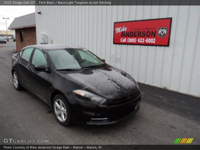 Pitch Black / Black/Light Tungsten Accent Stitching 2015 Dodge Dart SXT