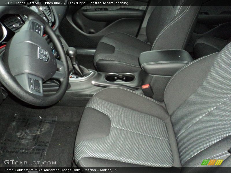 Pitch Black / Black/Light Tungsten Accent Stitching 2015 Dodge Dart SXT