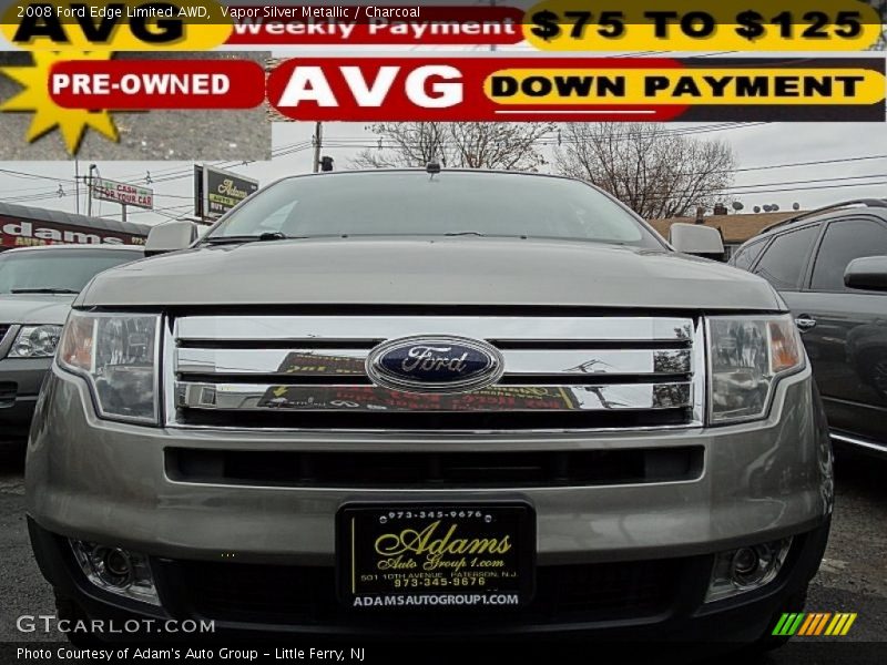 Vapor Silver Metallic / Charcoal 2008 Ford Edge Limited AWD
