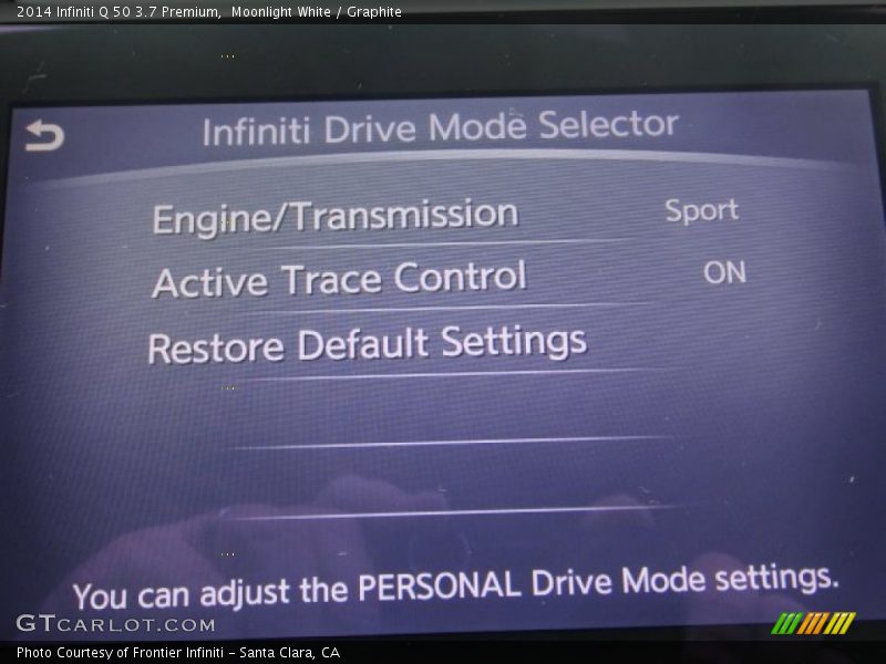 Moonlight White / Graphite 2014 Infiniti Q 50 3.7 Premium