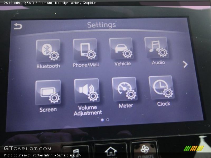 Moonlight White / Graphite 2014 Infiniti Q 50 3.7 Premium