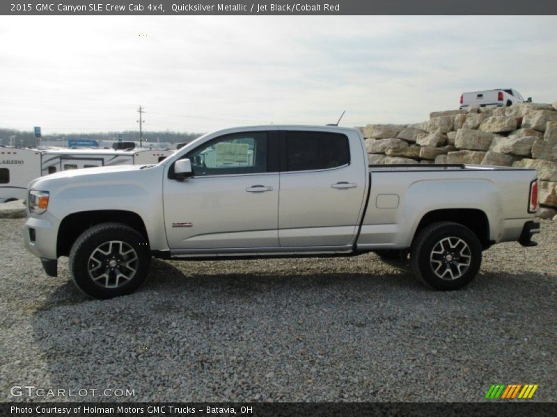 Quicksilver Metallic / Jet Black/Cobalt Red 2015 GMC Canyon SLE Crew Cab 4x4