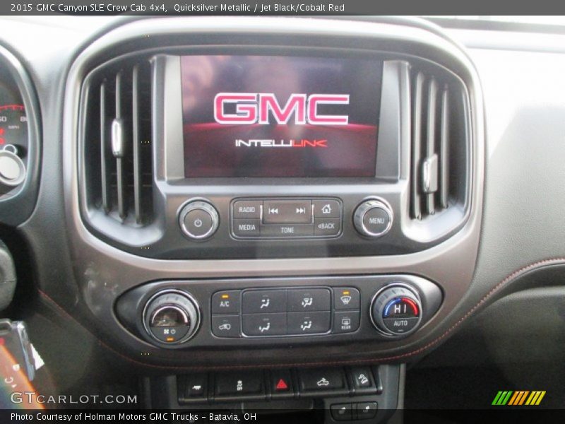 Quicksilver Metallic / Jet Black/Cobalt Red 2015 GMC Canyon SLE Crew Cab 4x4