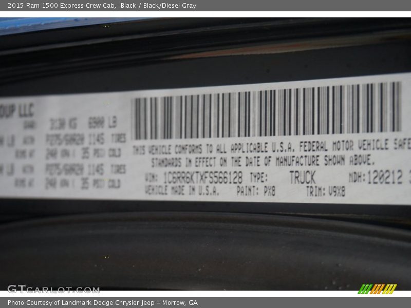 Black / Black/Diesel Gray 2015 Ram 1500 Express Crew Cab