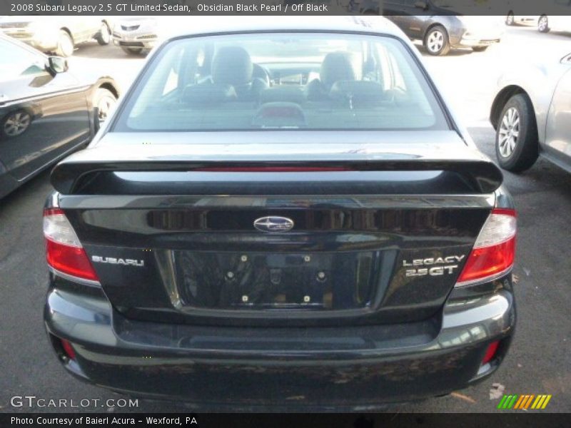 Obsidian Black Pearl / Off Black 2008 Subaru Legacy 2.5 GT Limited Sedan