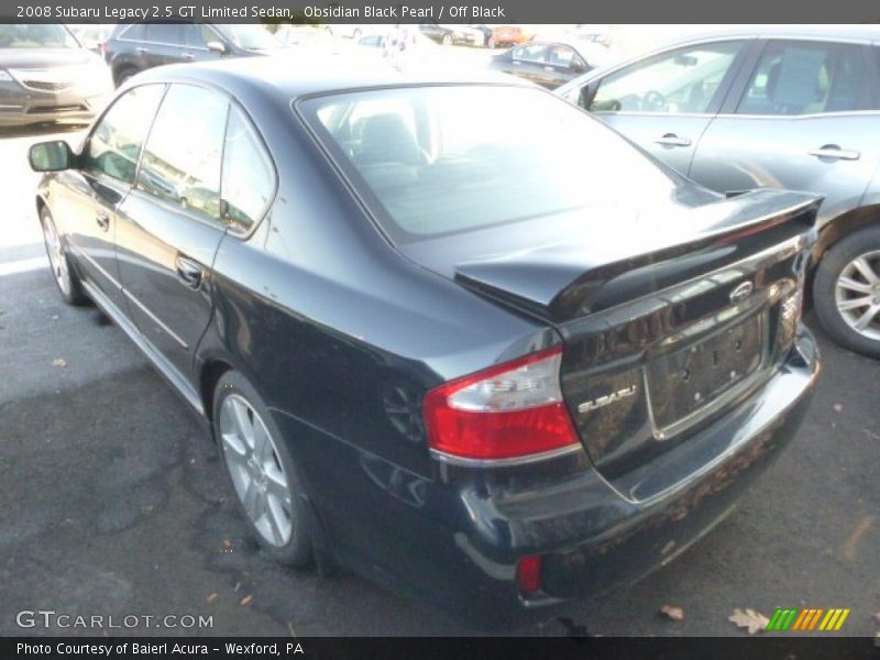 Obsidian Black Pearl / Off Black 2008 Subaru Legacy 2.5 GT Limited Sedan
