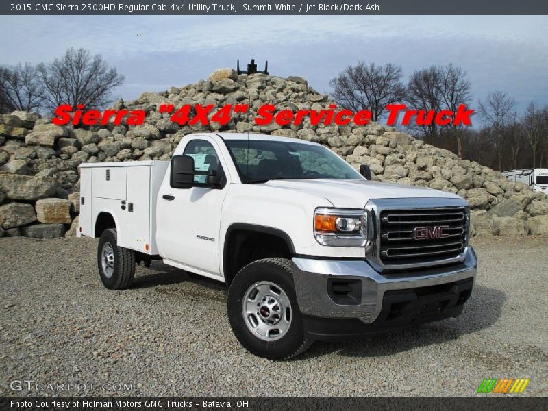 Summit White / Jet Black/Dark Ash 2015 GMC Sierra 2500HD Regular Cab 4x4 Utility Truck