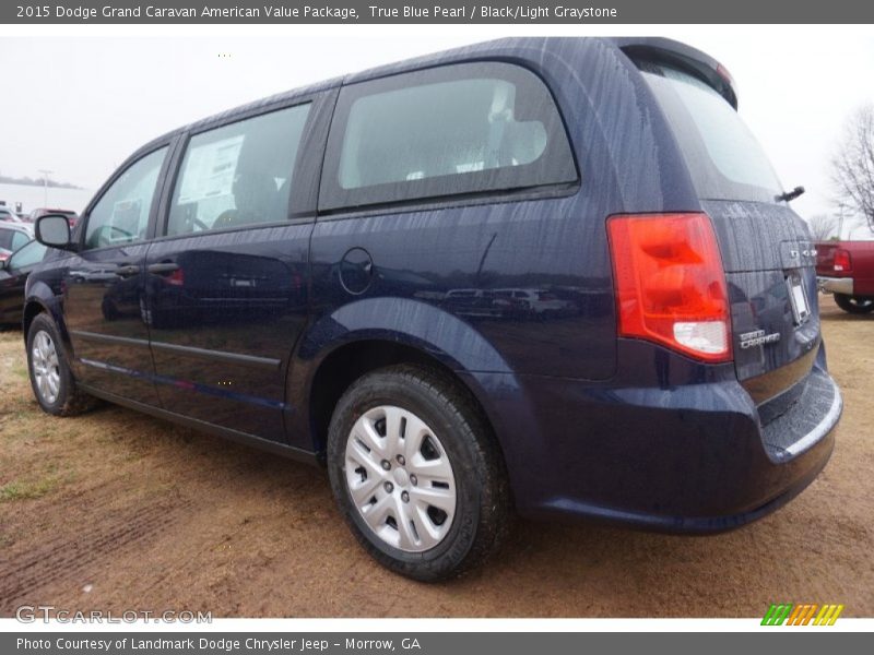 True Blue Pearl / Black/Light Graystone 2015 Dodge Grand Caravan American Value Package