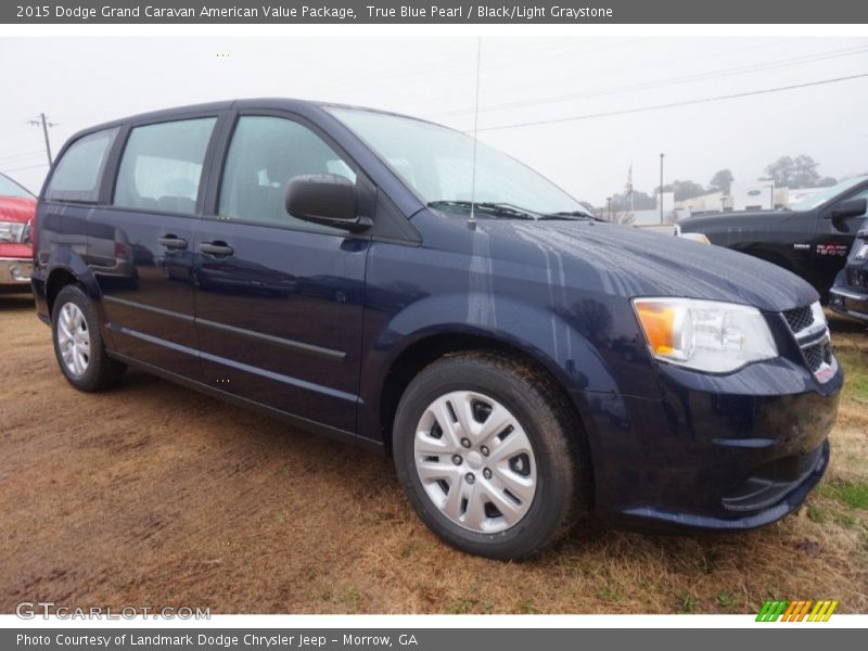 True Blue Pearl / Black/Light Graystone 2015 Dodge Grand Caravan American Value Package