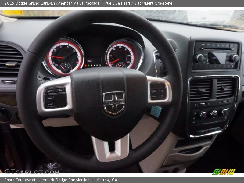 True Blue Pearl / Black/Light Graystone 2015 Dodge Grand Caravan American Value Package