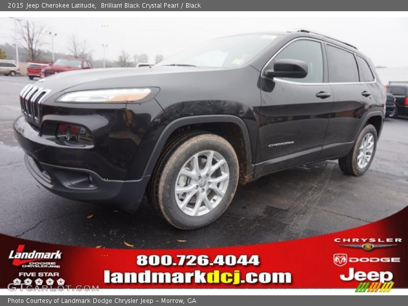 Brilliant Black Crystal Pearl / Black 2015 Jeep Cherokee Latitude