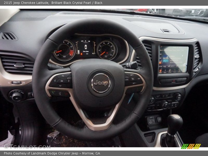 Brilliant Black Crystal Pearl / Black 2015 Jeep Cherokee Latitude