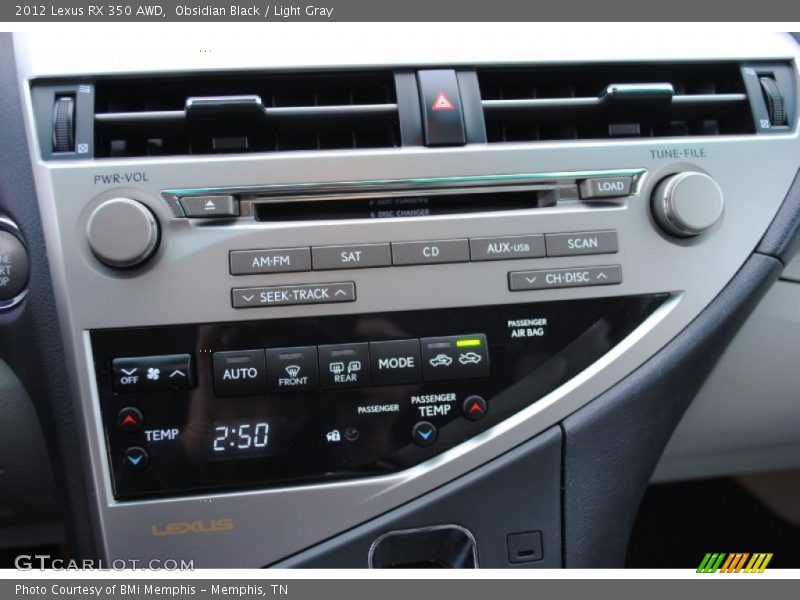 Obsidian Black / Light Gray 2012 Lexus RX 350 AWD