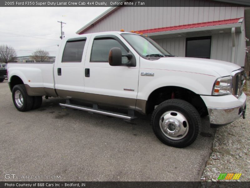 Oxford White / Tan 2005 Ford F350 Super Duty Lariat Crew Cab 4x4 Dually