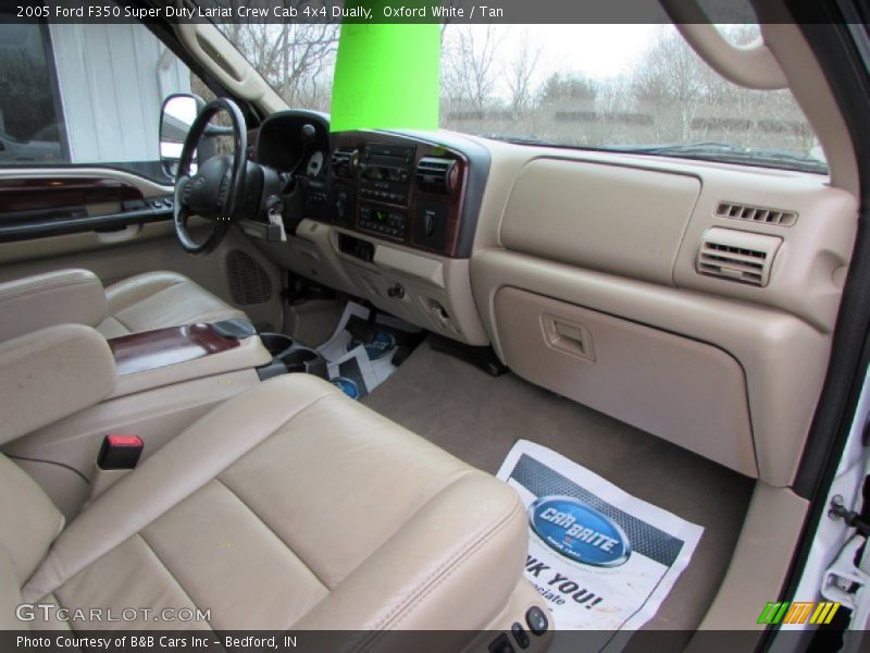 Oxford White / Tan 2005 Ford F350 Super Duty Lariat Crew Cab 4x4 Dually