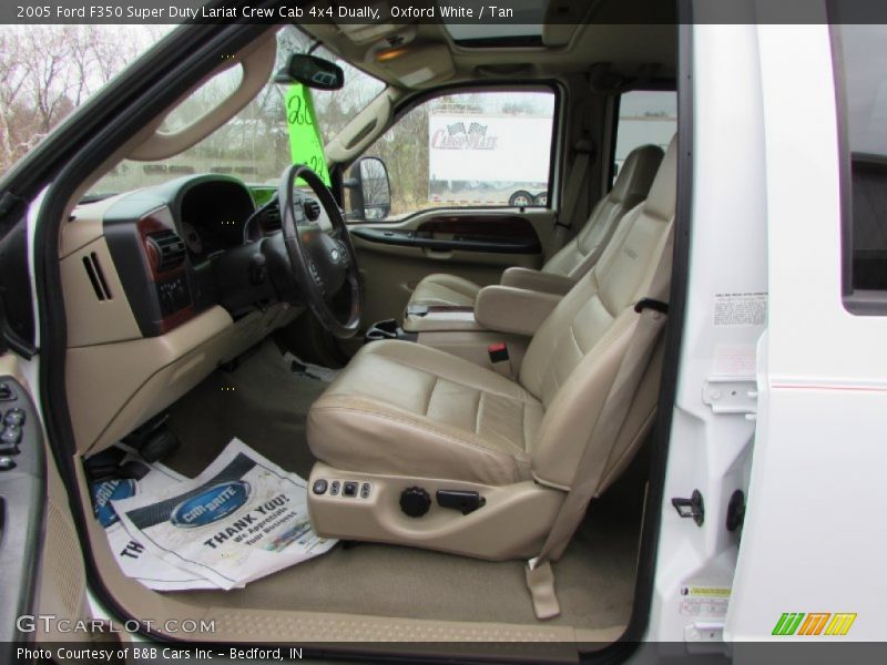Oxford White / Tan 2005 Ford F350 Super Duty Lariat Crew Cab 4x4 Dually