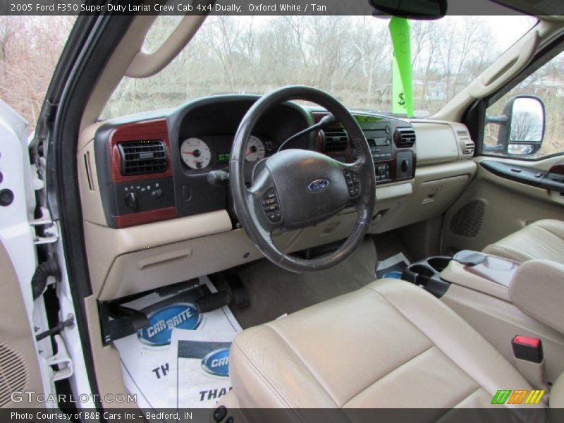 Oxford White / Tan 2005 Ford F350 Super Duty Lariat Crew Cab 4x4 Dually