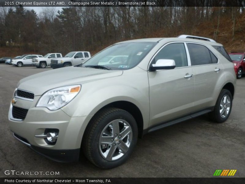 Champagne Silver Metallic / Brownstone/Jet Black 2015 Chevrolet Equinox LTZ AWD