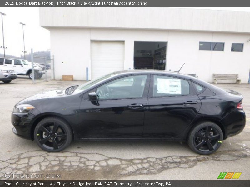 Pitch Black / Black/Light Tungsten Accent Stitching 2015 Dodge Dart Blacktop