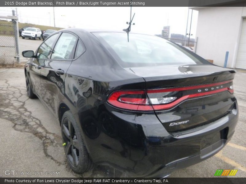Pitch Black / Black/Light Tungsten Accent Stitching 2015 Dodge Dart Blacktop