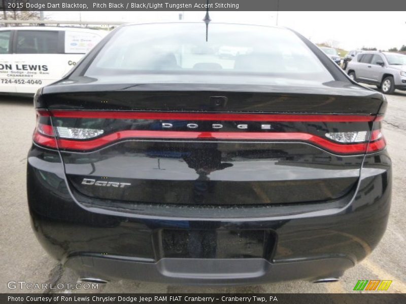 Pitch Black / Black/Light Tungsten Accent Stitching 2015 Dodge Dart Blacktop