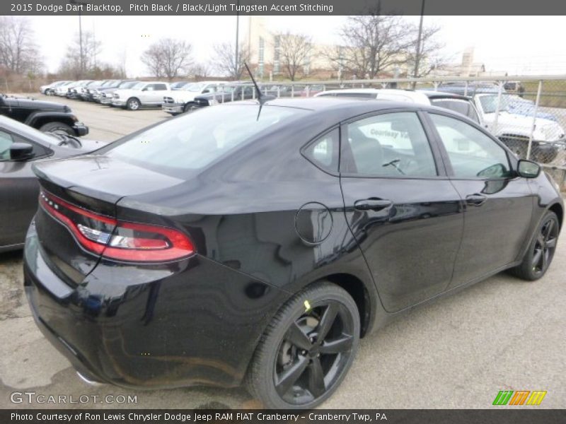 Pitch Black / Black/Light Tungsten Accent Stitching 2015 Dodge Dart Blacktop