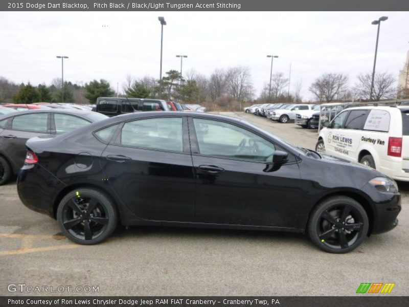 Pitch Black / Black/Light Tungsten Accent Stitching 2015 Dodge Dart Blacktop