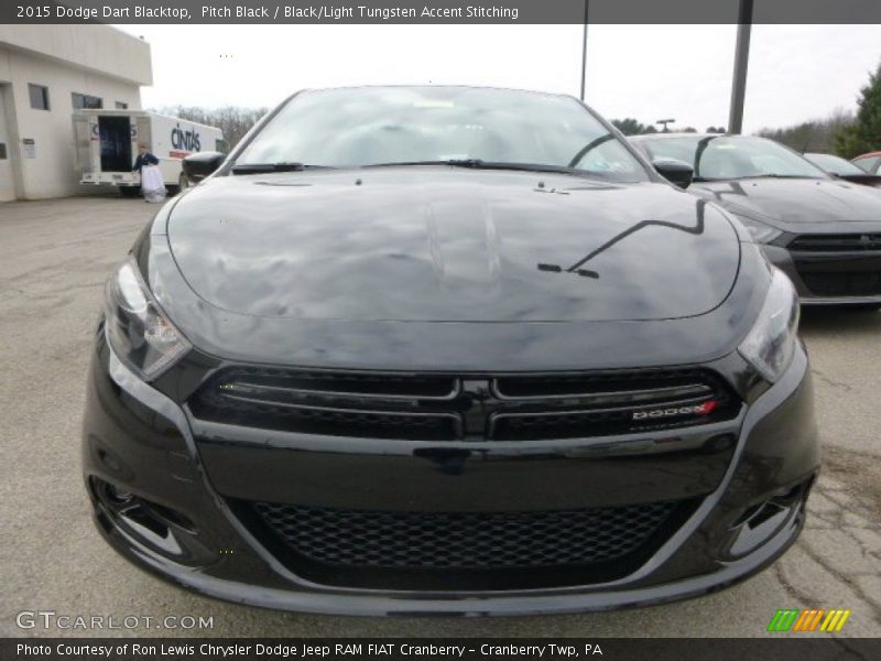 Pitch Black / Black/Light Tungsten Accent Stitching 2015 Dodge Dart Blacktop