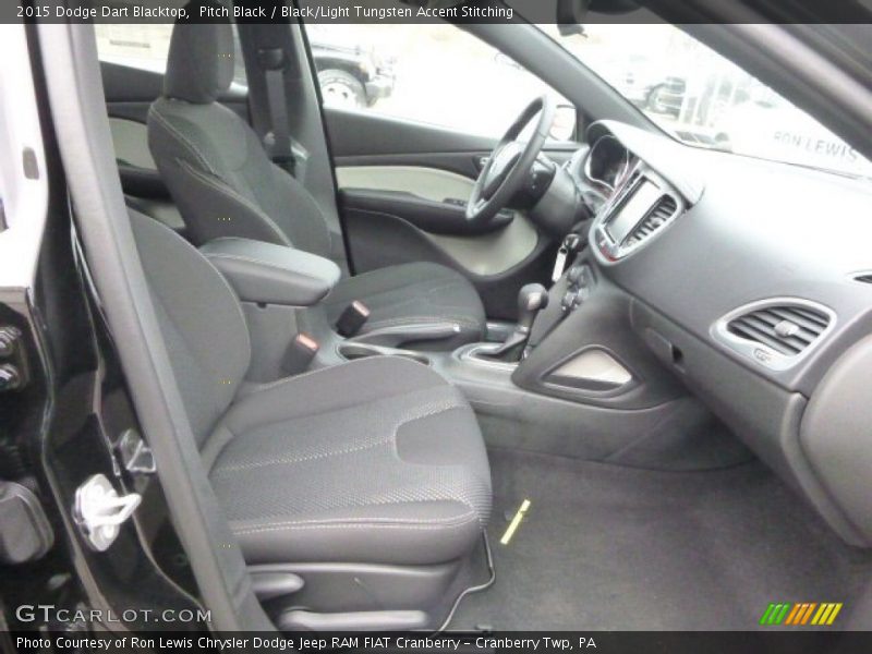 Pitch Black / Black/Light Tungsten Accent Stitching 2015 Dodge Dart Blacktop