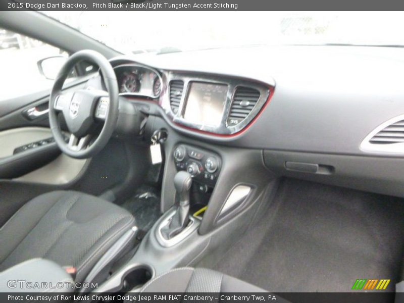 Pitch Black / Black/Light Tungsten Accent Stitching 2015 Dodge Dart Blacktop
