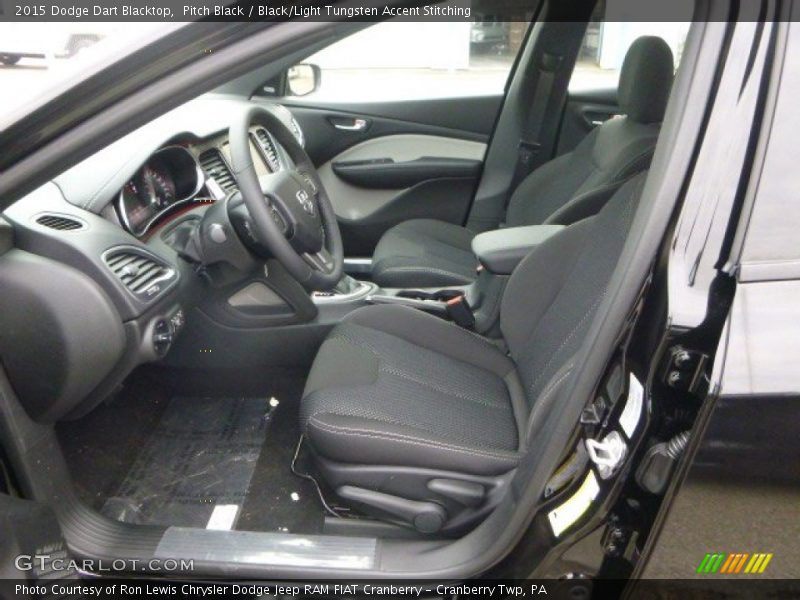 Pitch Black / Black/Light Tungsten Accent Stitching 2015 Dodge Dart Blacktop