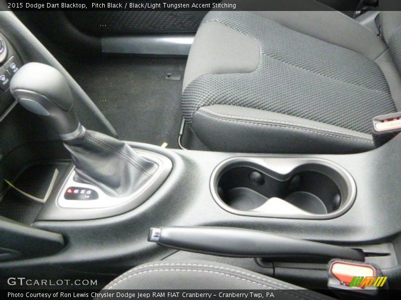 Pitch Black / Black/Light Tungsten Accent Stitching 2015 Dodge Dart Blacktop