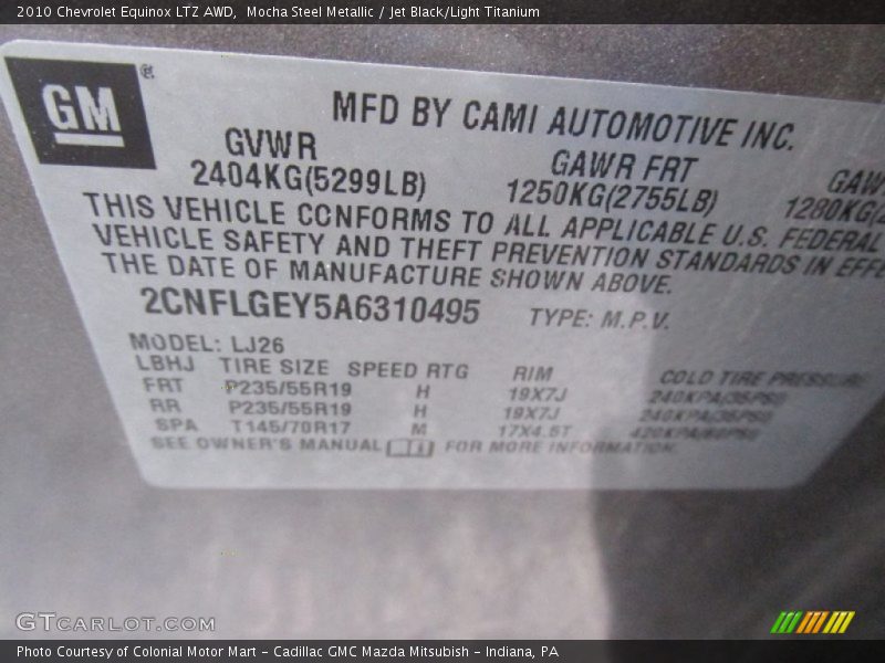 Mocha Steel Metallic / Jet Black/Light Titanium 2010 Chevrolet Equinox LTZ AWD