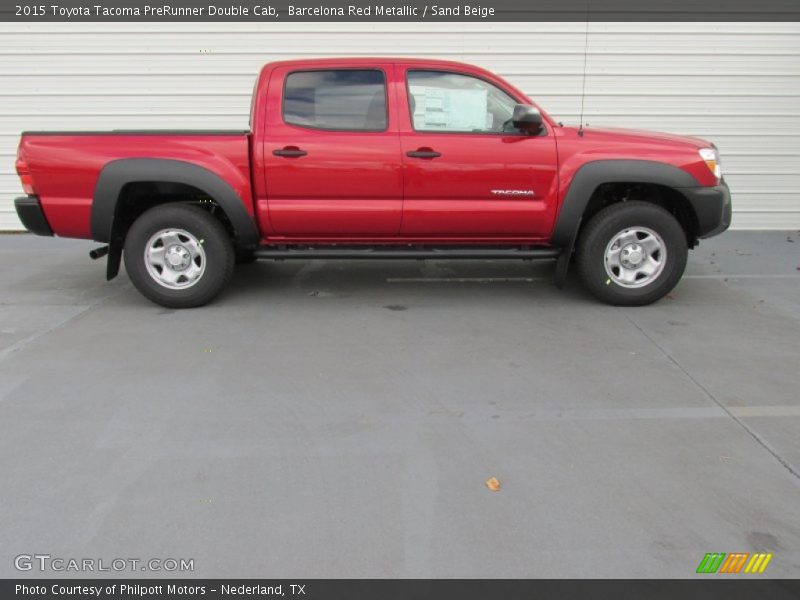 Barcelona Red Metallic / Sand Beige 2015 Toyota Tacoma PreRunner Double Cab