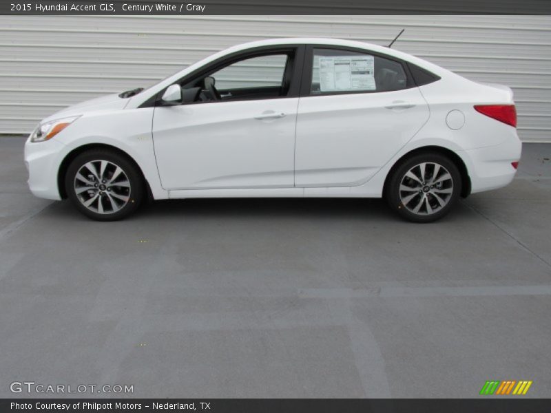 Century White / Gray 2015 Hyundai Accent GLS