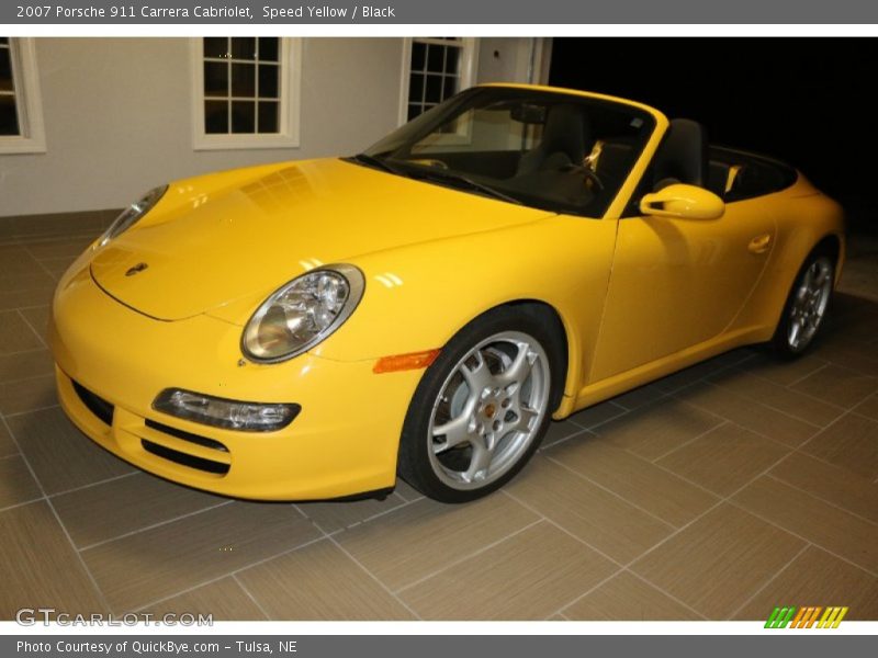 Speed Yellow / Black 2007 Porsche 911 Carrera Cabriolet