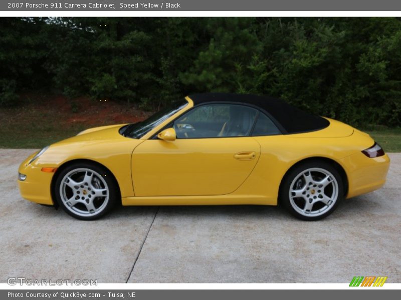 Speed Yellow / Black 2007 Porsche 911 Carrera Cabriolet
