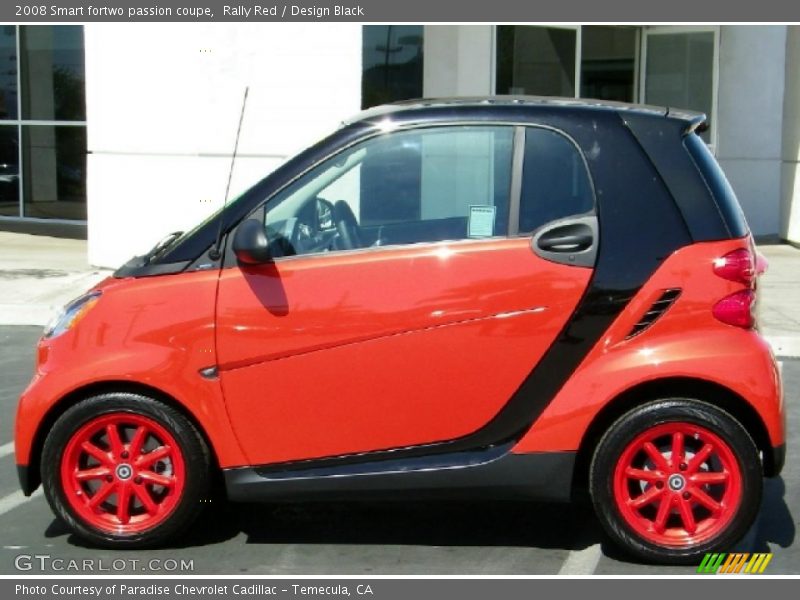 Rally Red / Design Black 2008 Smart fortwo passion coupe