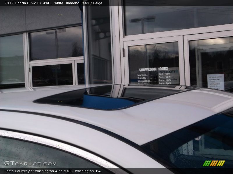 White Diamond Pearl / Beige 2012 Honda CR-V EX 4WD