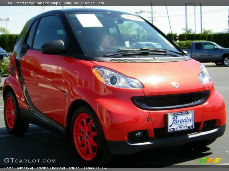 Rally Red / Design Black 2008 Smart fortwo passion coupe