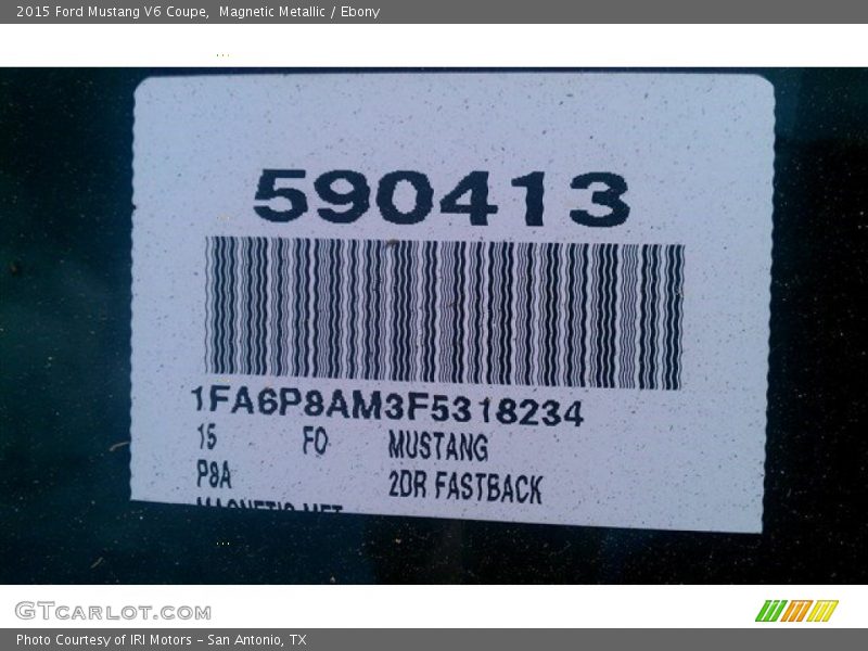 Magnetic Metallic / Ebony 2015 Ford Mustang V6 Coupe