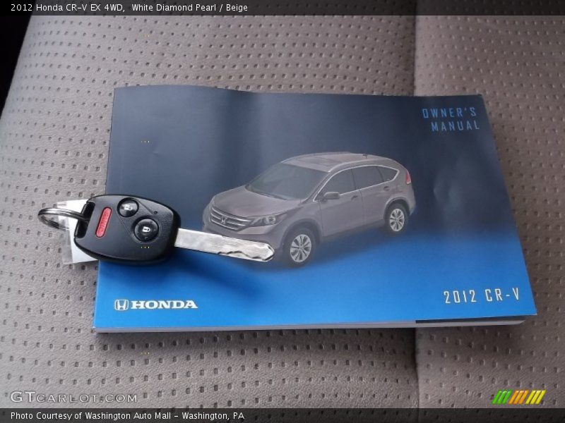 White Diamond Pearl / Beige 2012 Honda CR-V EX 4WD