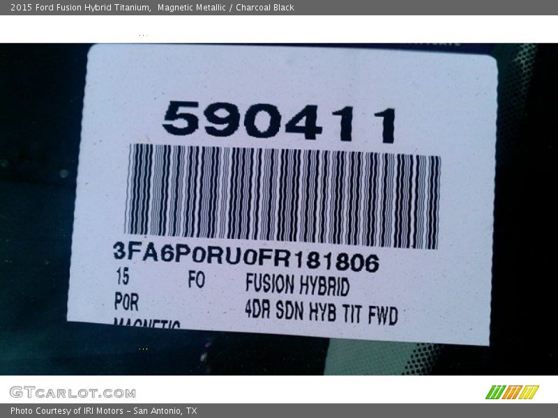 Magnetic Metallic / Charcoal Black 2015 Ford Fusion Hybrid Titanium